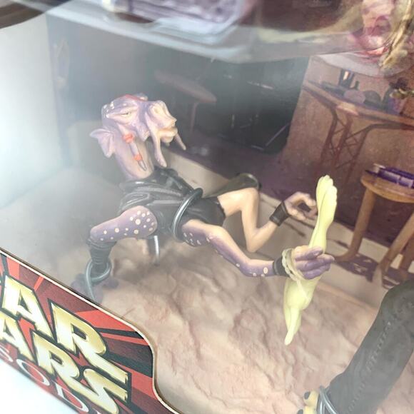 VTG 1999 Star Wars NIB Episode 1 Mos Espa Encounter Action Figures Jar Jar NOS - Picture 3 of 9